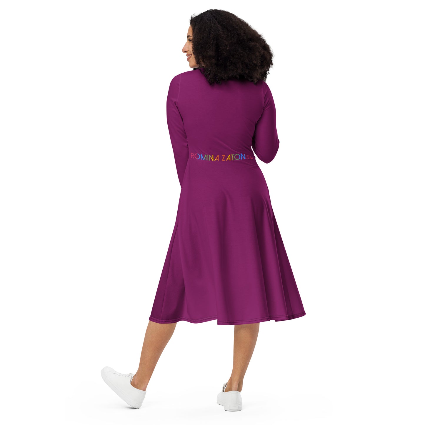 Vestido midi violeta/liso RZ