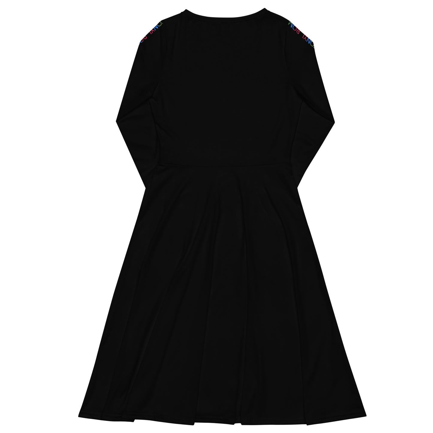 Vestido midi all over RZ, negro liso
