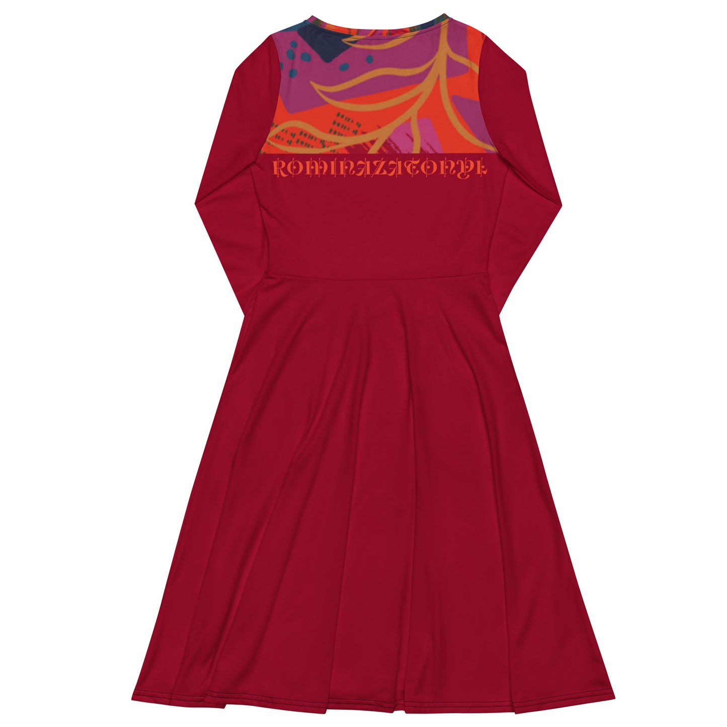 Vestido midi RZ con manga larga all over