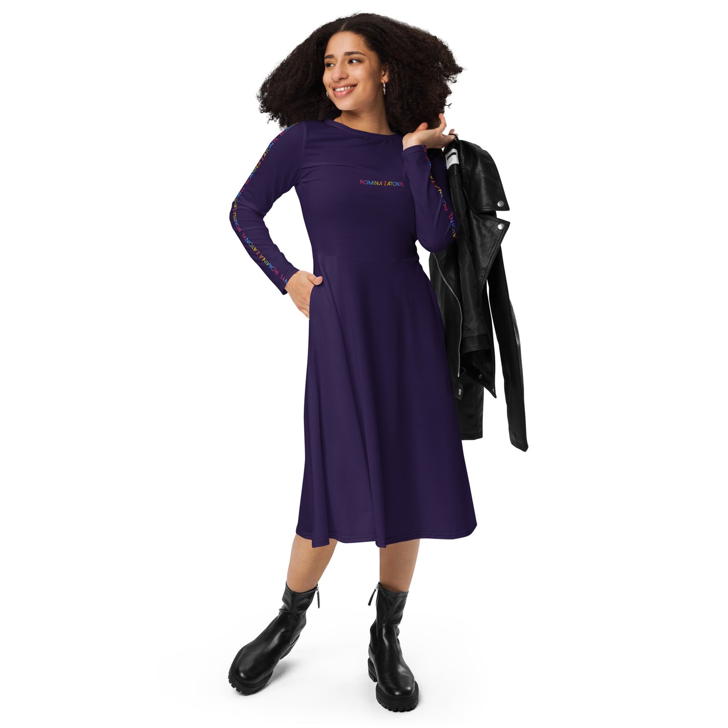 Vestido midi RZ, liso