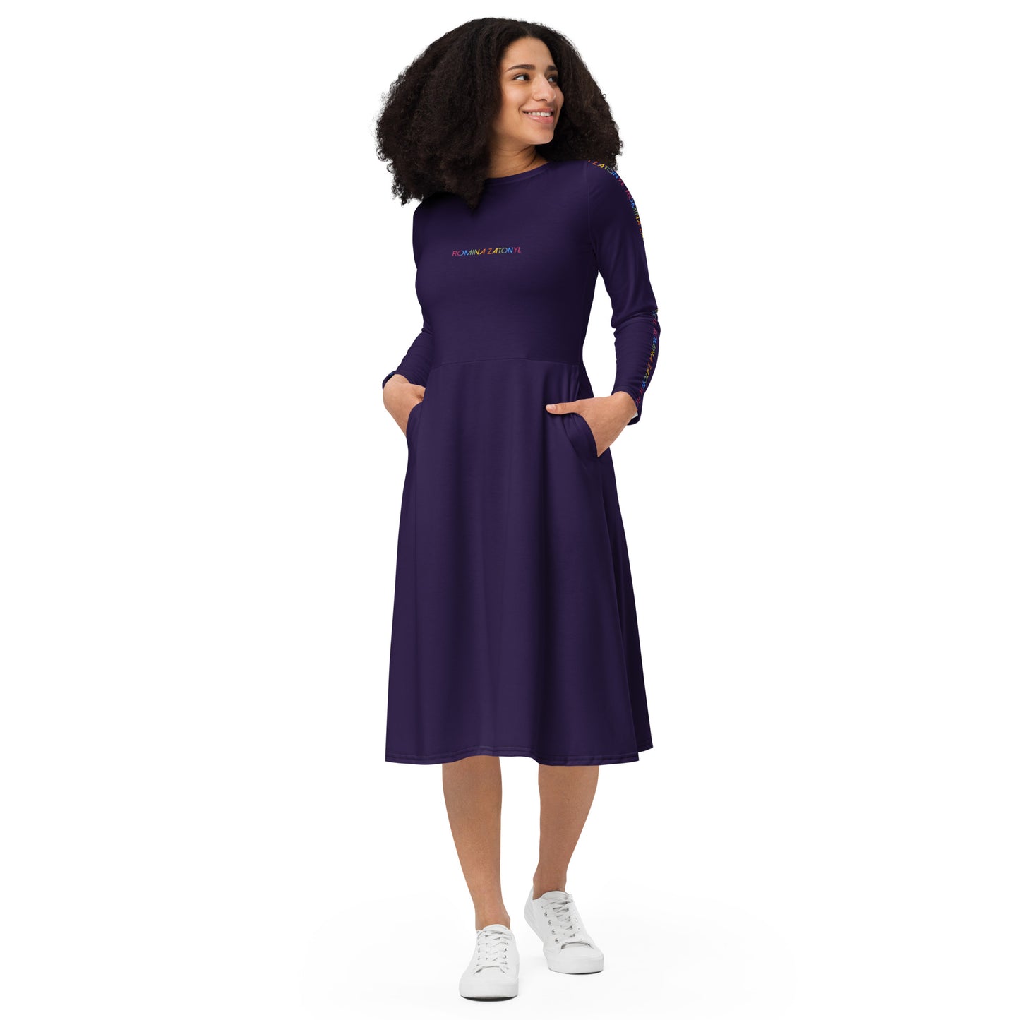 Vestido midi RZ, liso