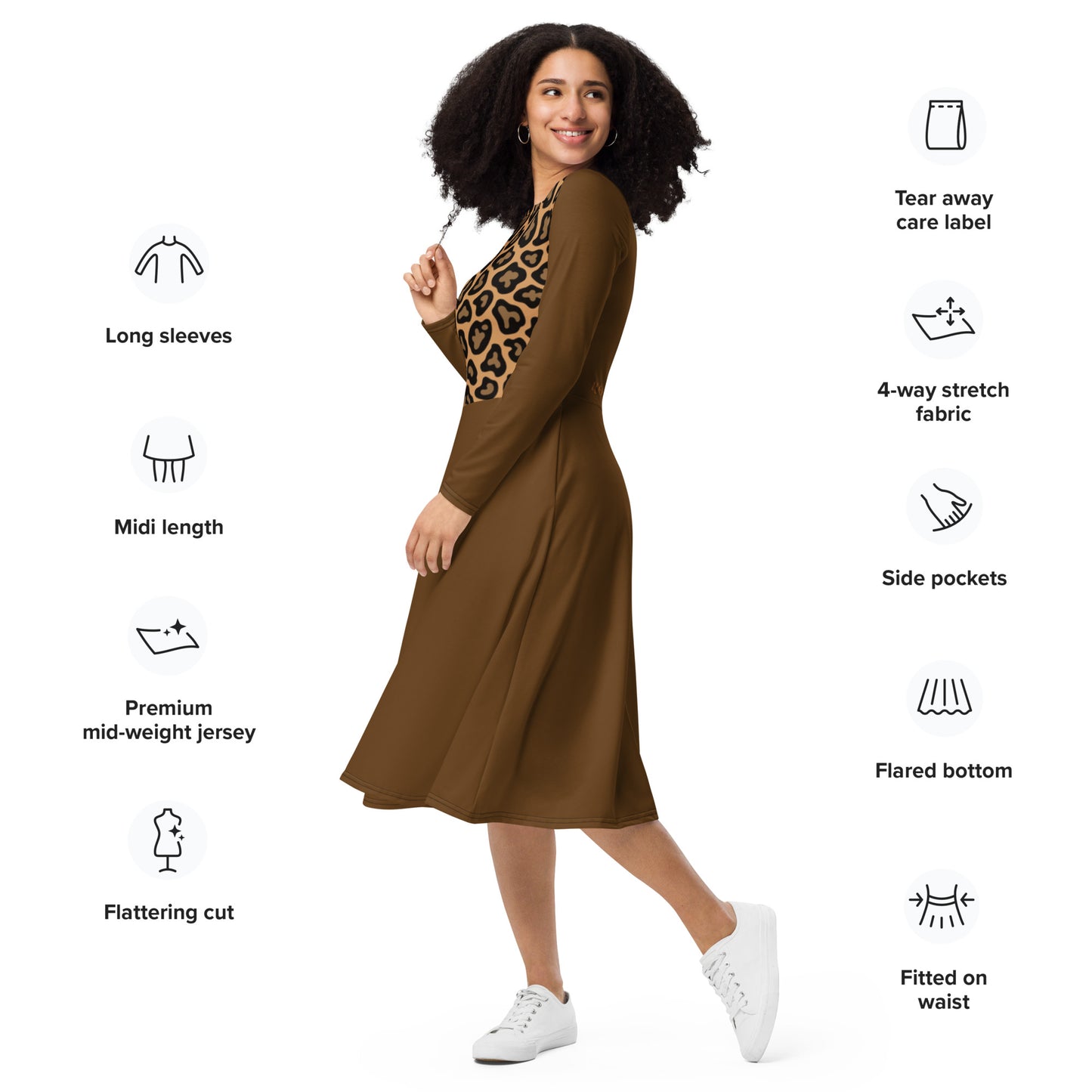 Vestido midi RZ Leopard