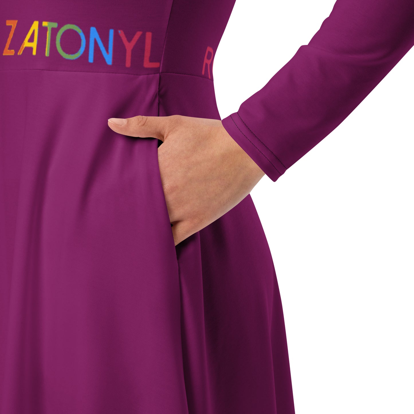 Vestido midi violeta/liso RZ