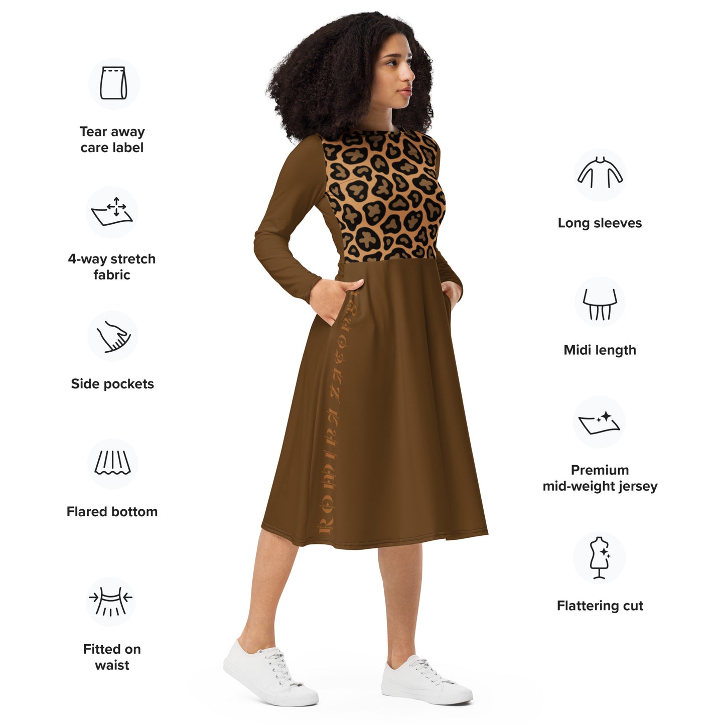 Vestido midi RZ Leopard