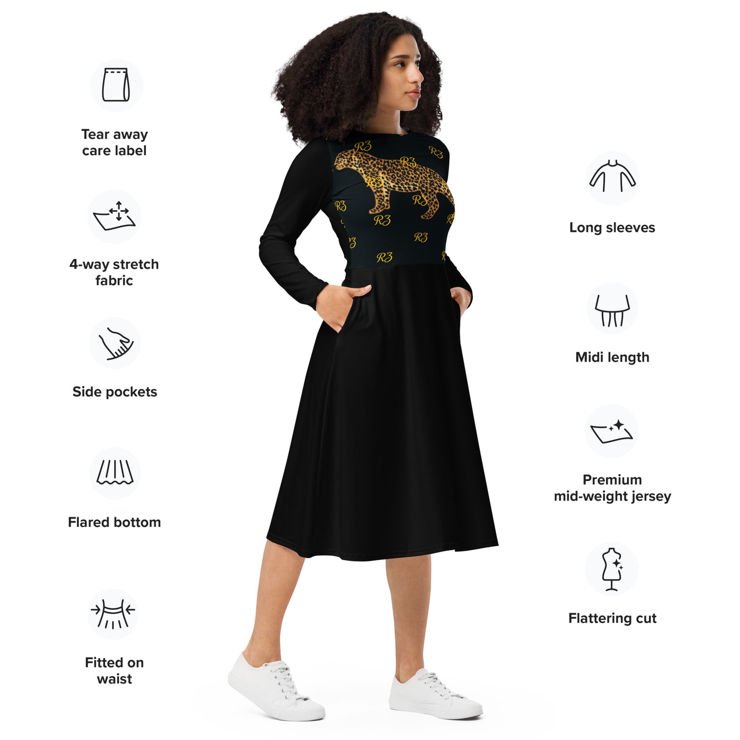 Vestido midi RZ Leopard