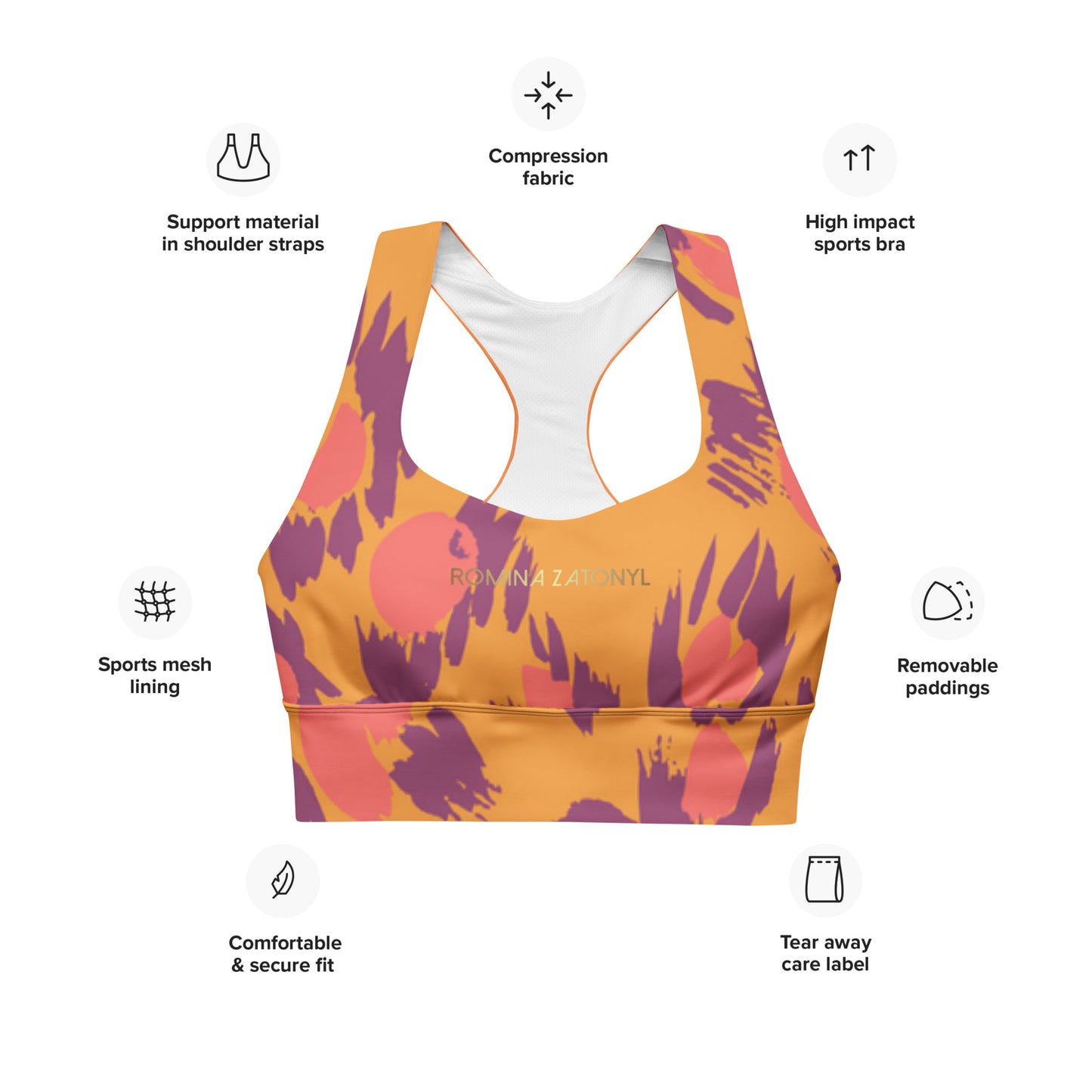 Sujetador deportivo ancho RZ Leopard