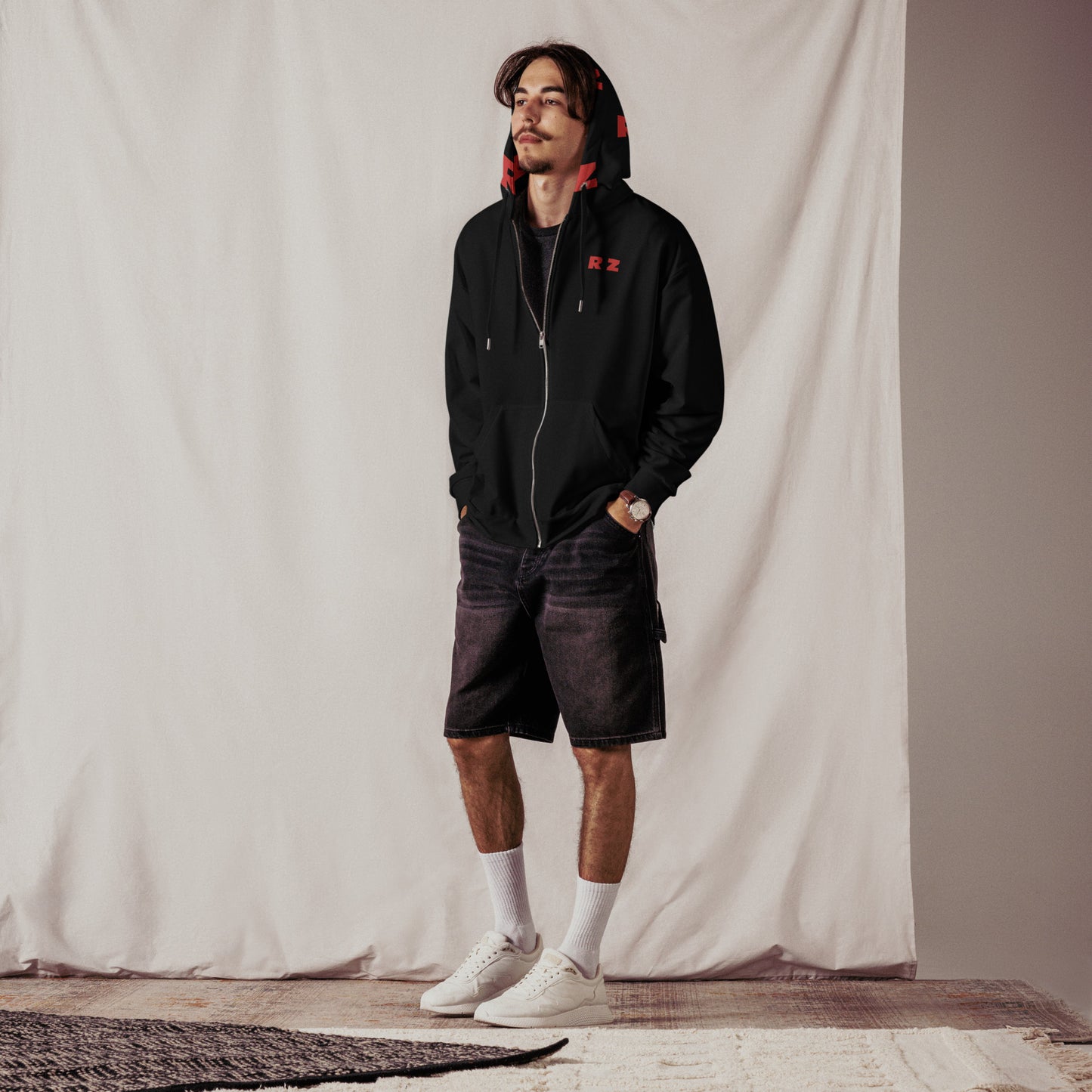 Sudadera RZ con capucha y cremallera, unisex