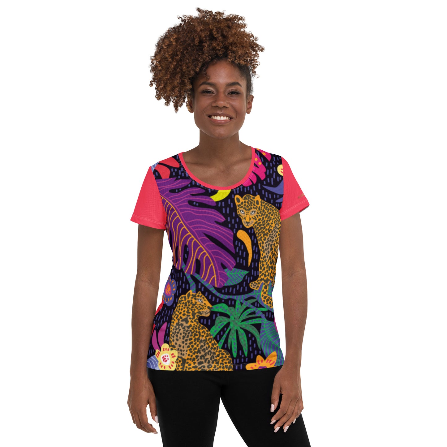 Camiseta deportiva RZ Leopard, mujer