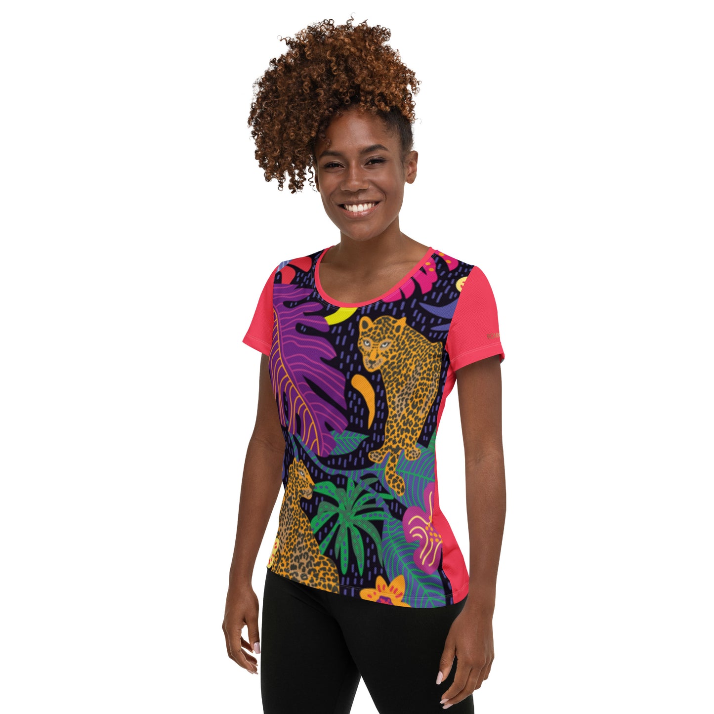 Camiseta deportiva RZ Leopard, mujer