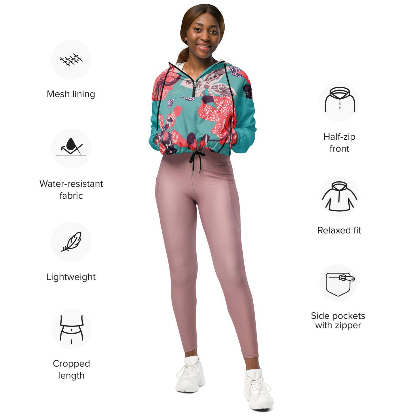 Cortavientos crop impermeable para mujer RZ