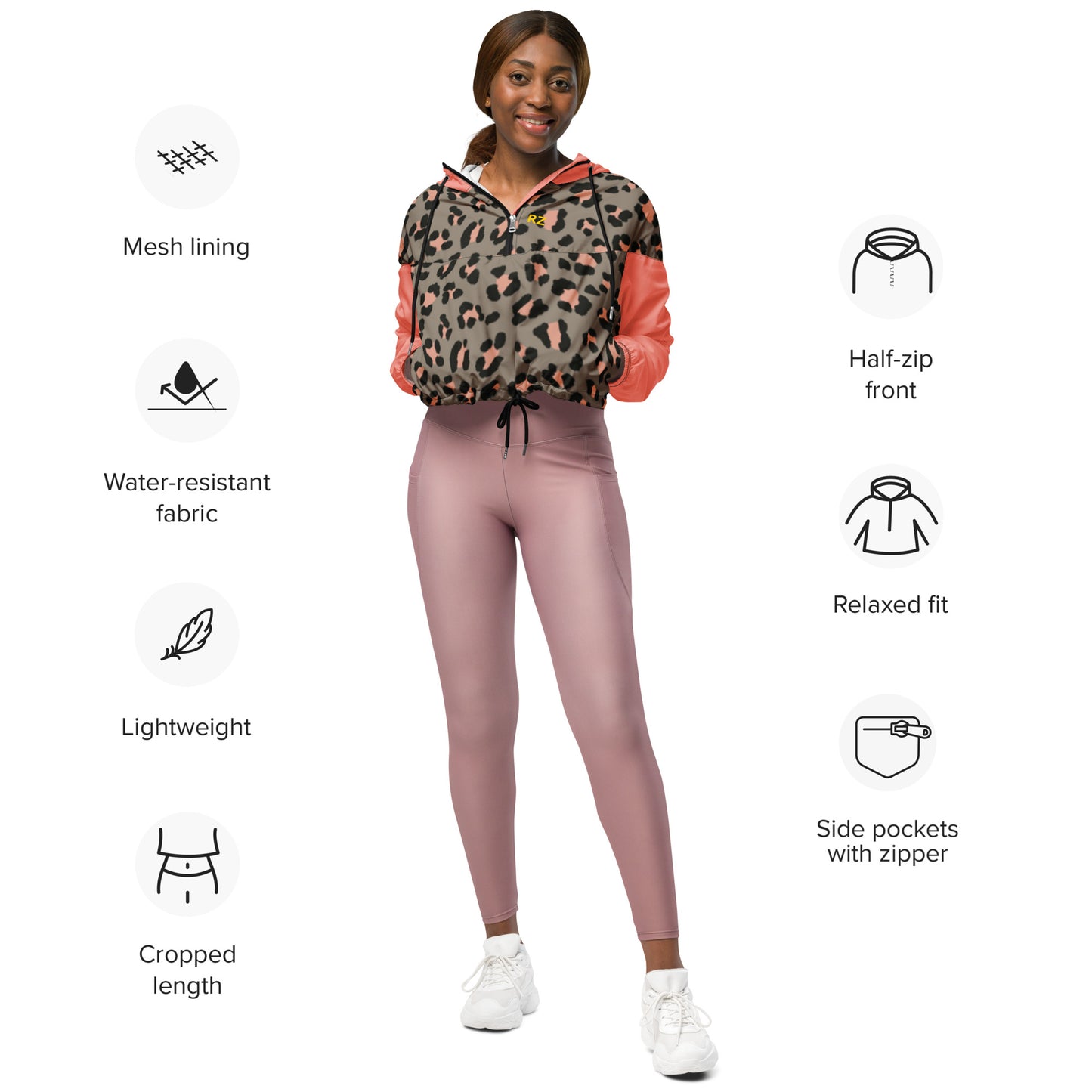 Cortavientos RZ impermeable, leopard mujer