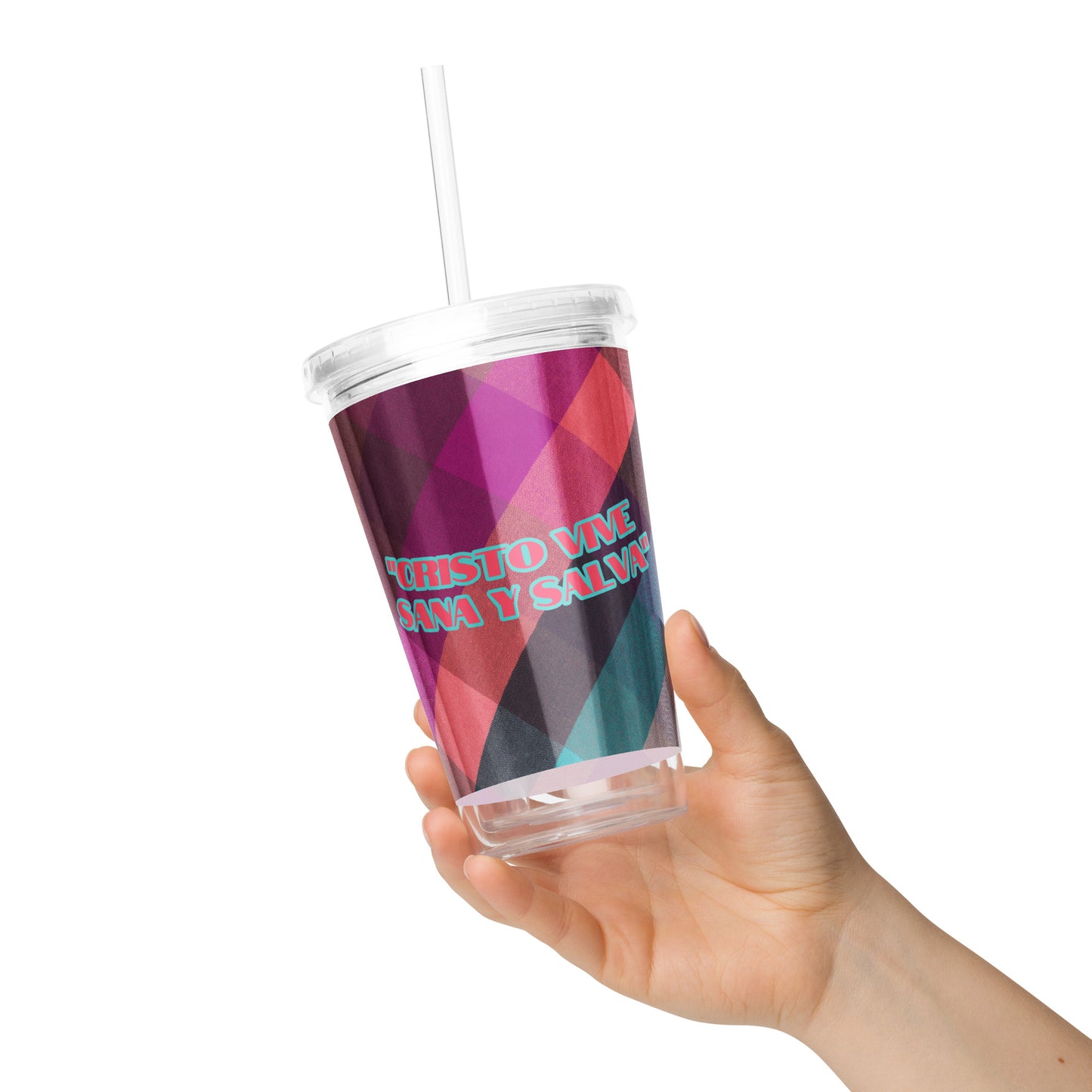 Vaso de plástico transparente del Ministerio de Liberación