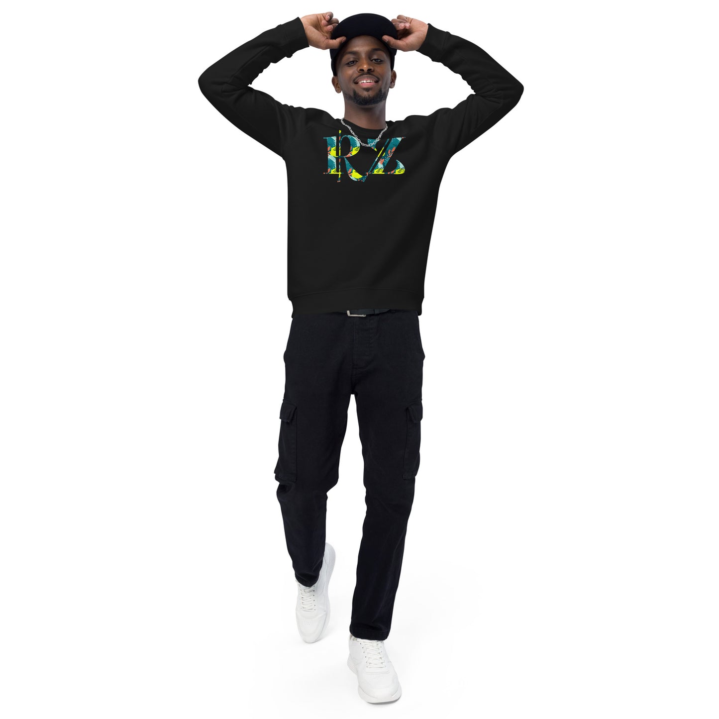 Sudadera raglán estampada RZ, unisex