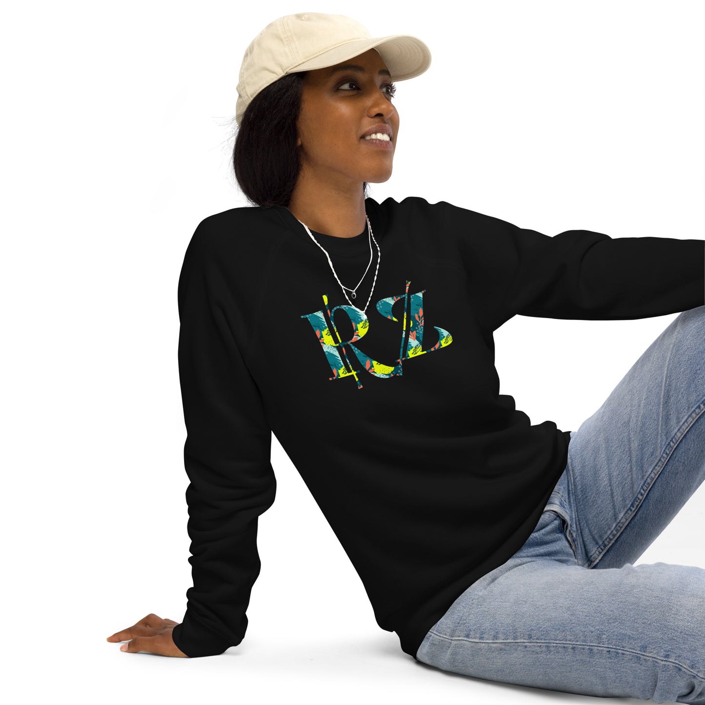Sudadera raglán estampada RZ, unisex