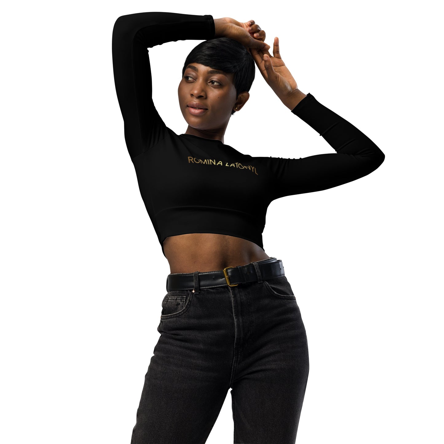 Crop top de manga larga de poliéster reciclado RZ