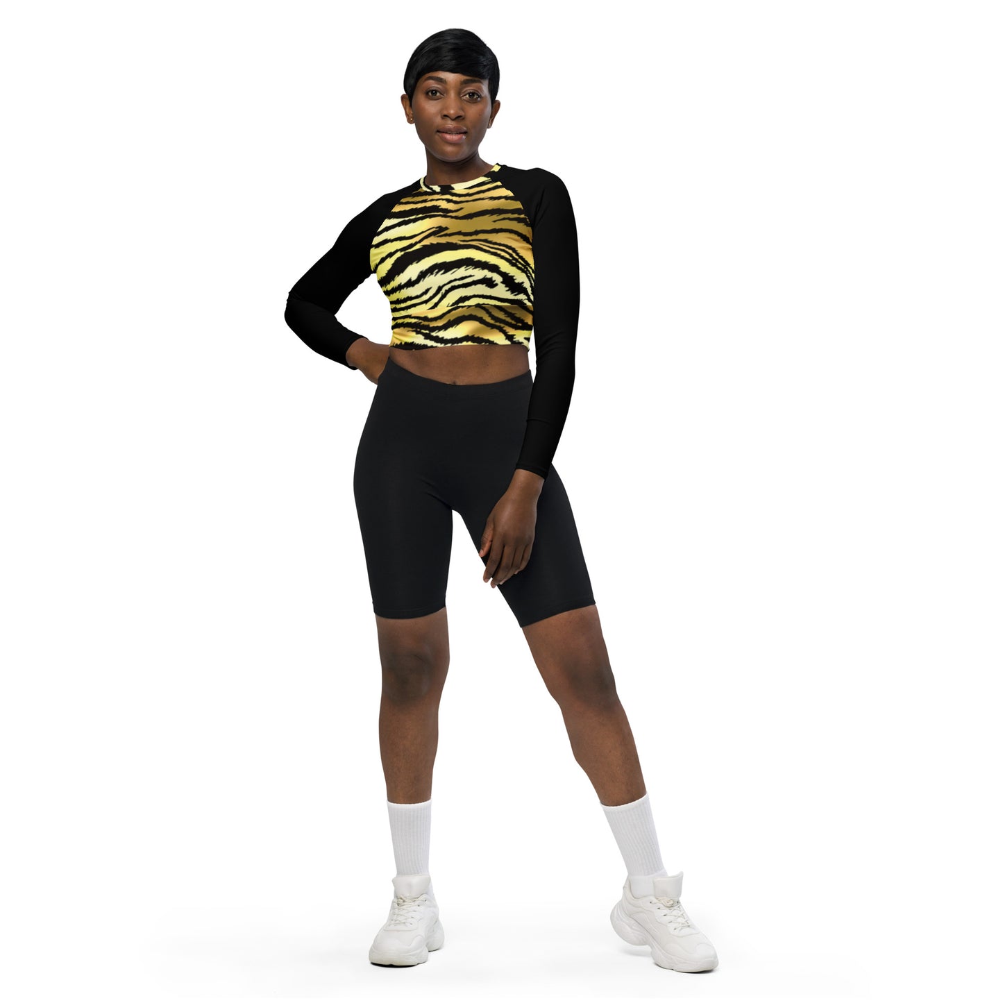 Crop top de manga larga de poliéster reciclado RZ