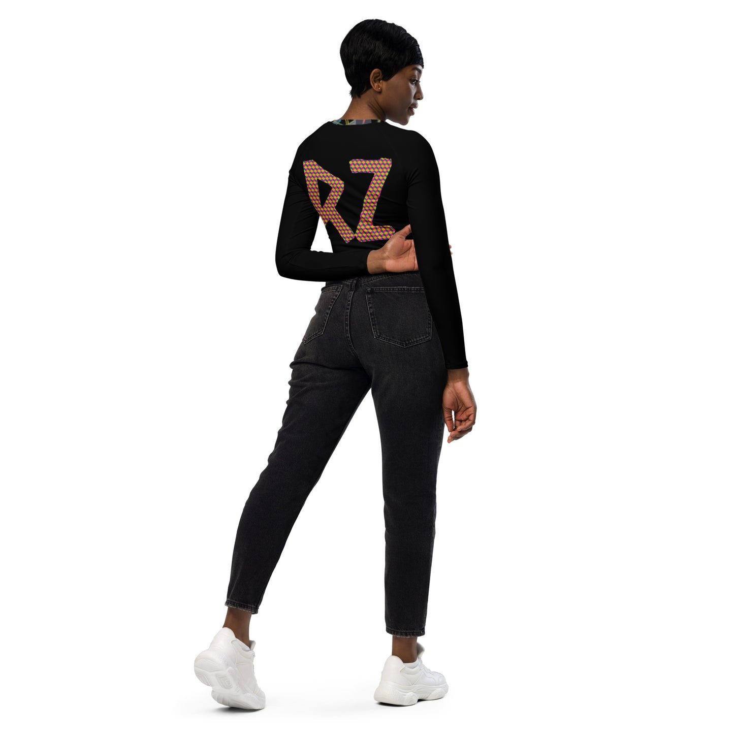 Crop top de manga larga de poliéster reciclado RZ