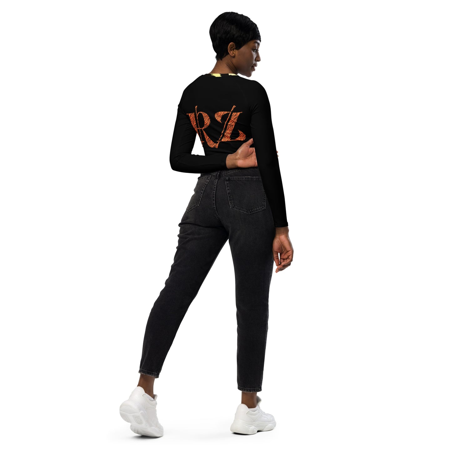 Crop top de manga larga de poliéster reciclado RZ