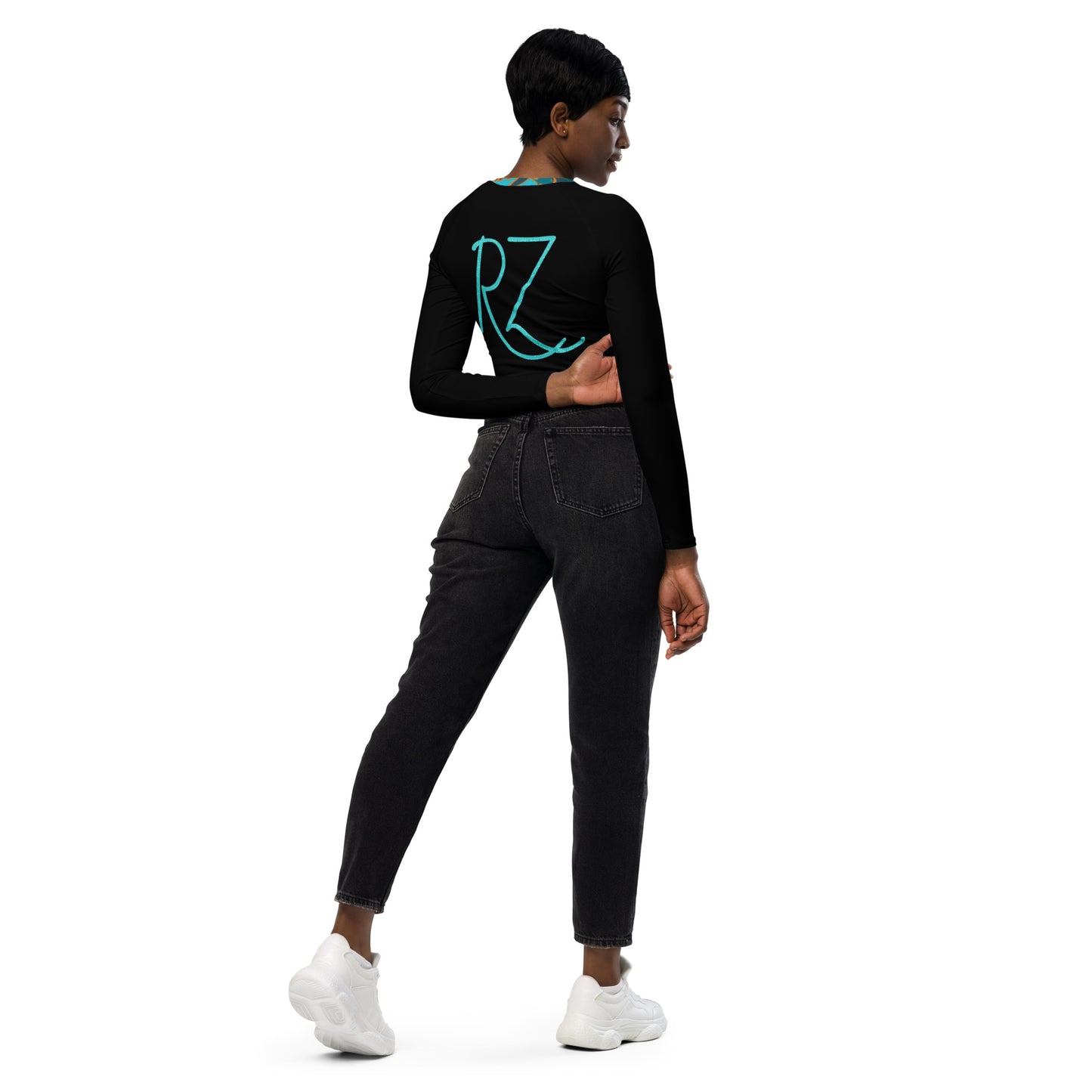 Crop top de manga larga de poliéster reciclado RZ