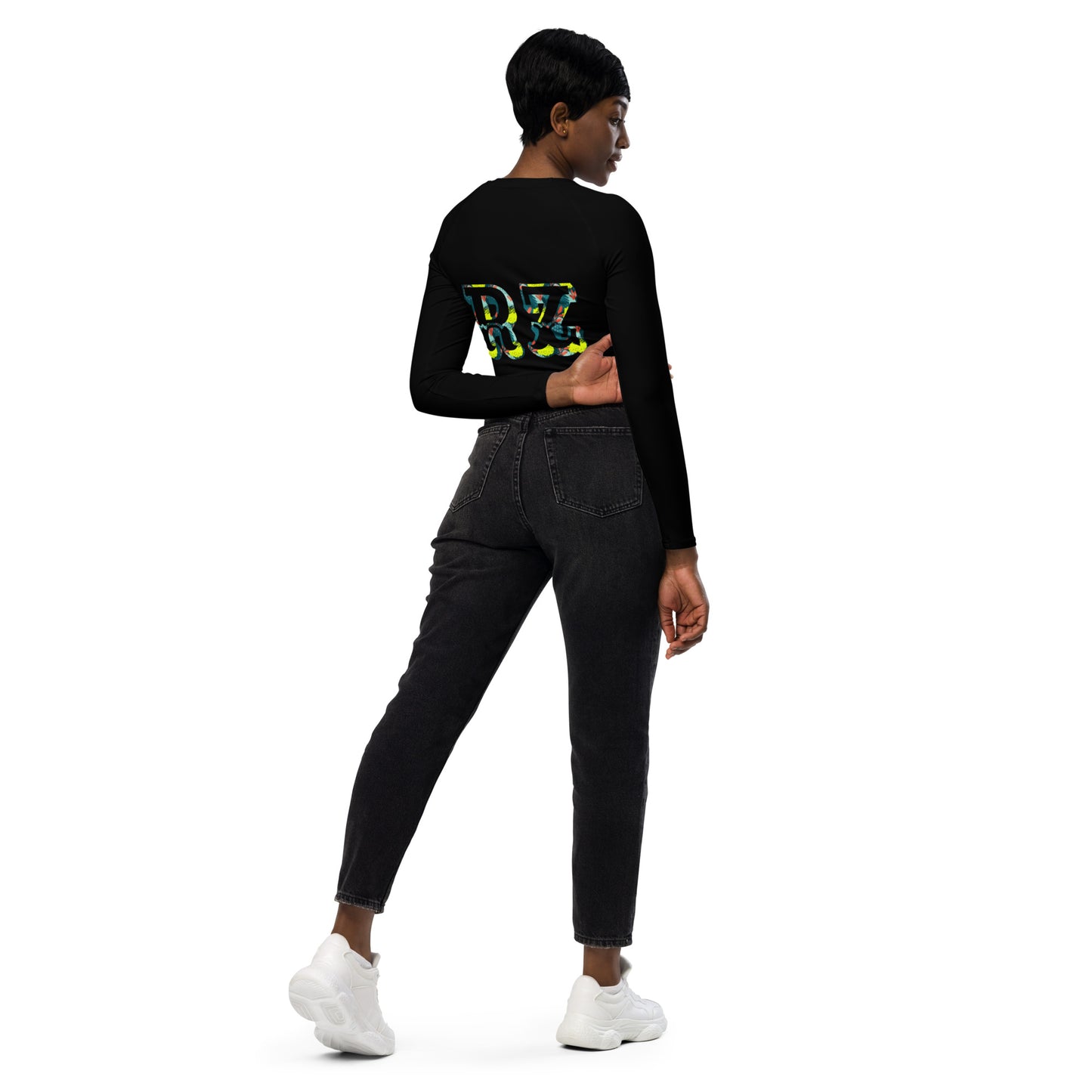 Crop top de manga larga de poliéster reciclado RZ