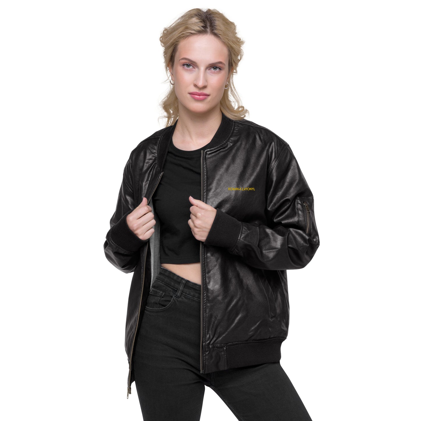 Chaqueta RZ bordada bomber piel vegana