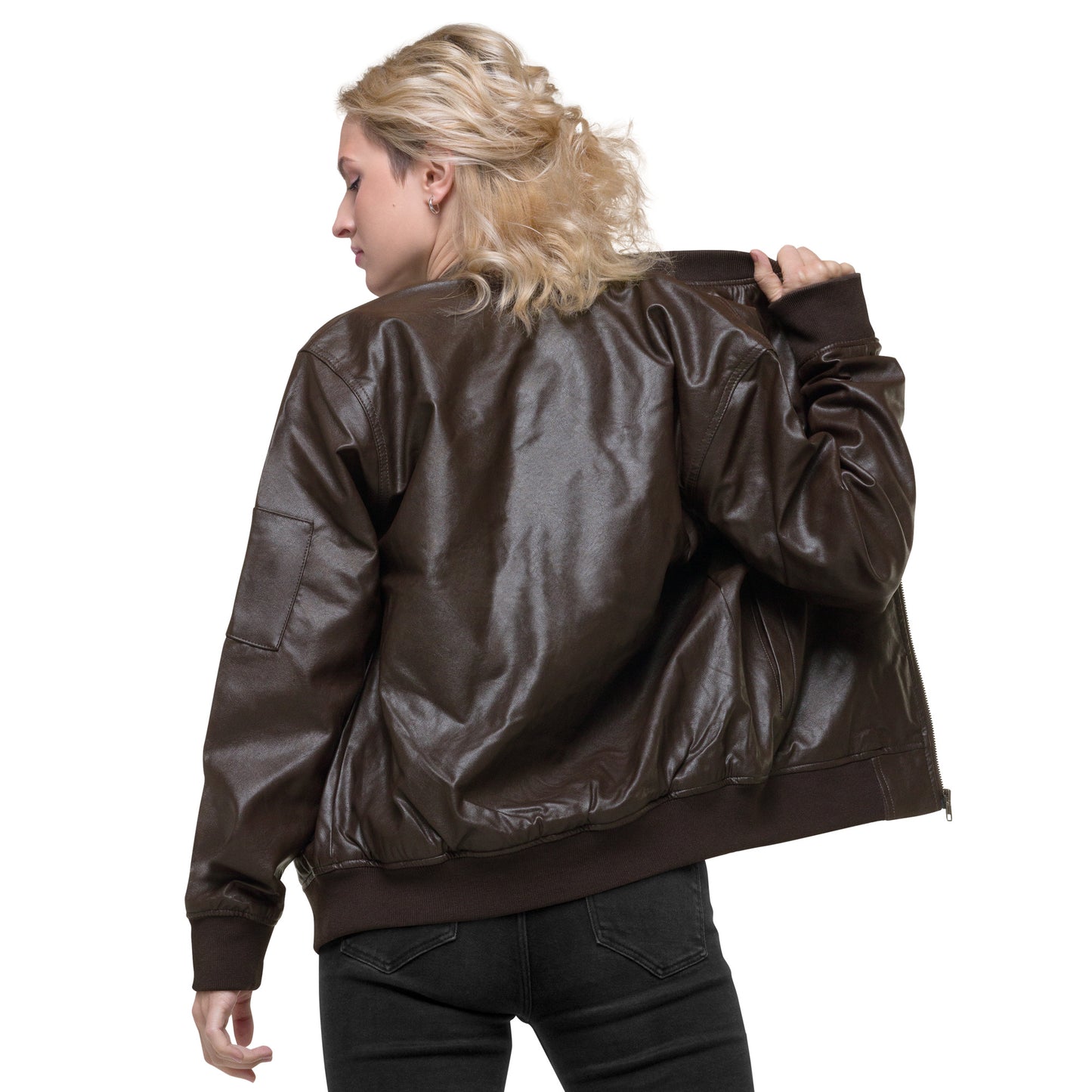 Chaqueta RZ bordada bomber piel vegana