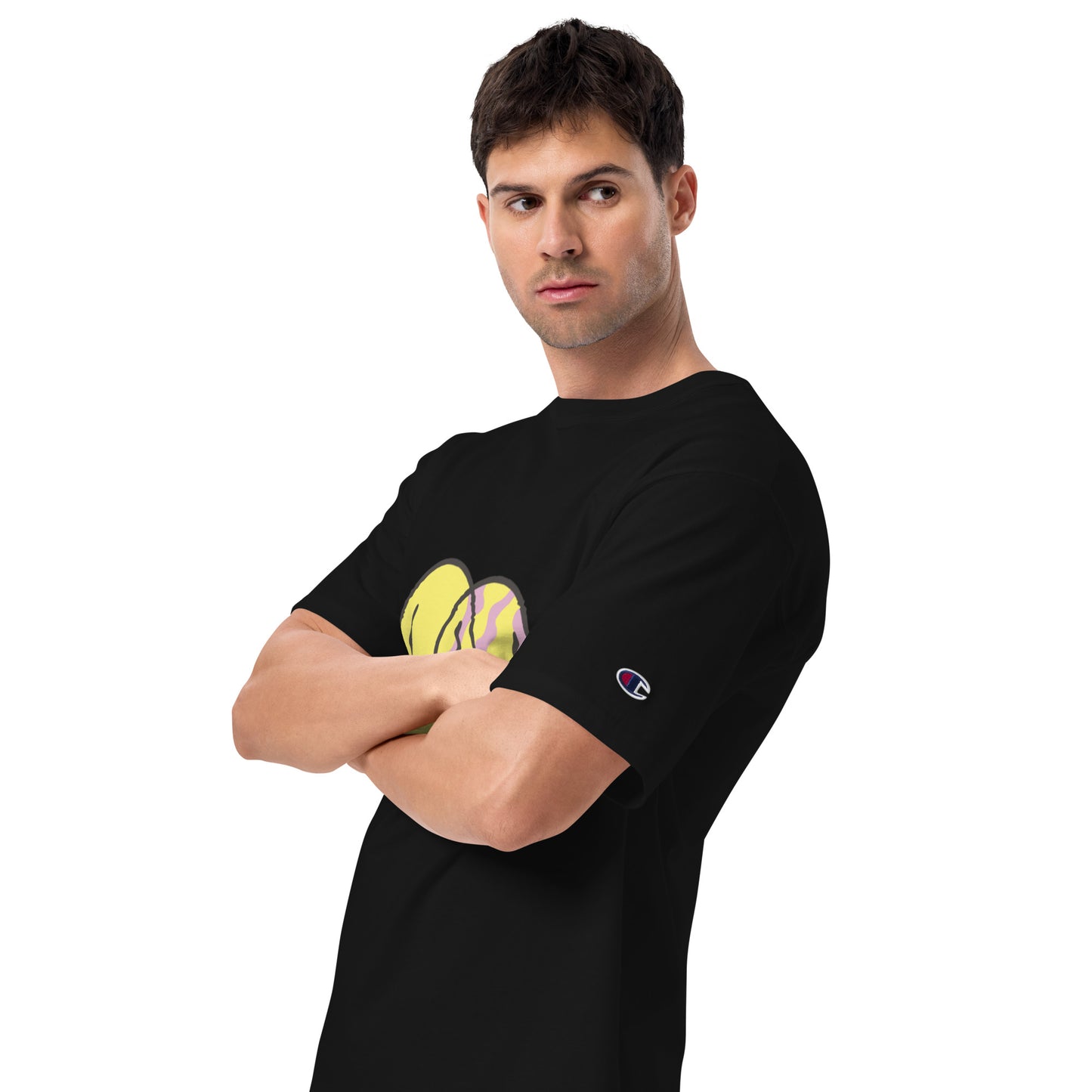 Camiseta bordada/doble estampado Champion, hombre