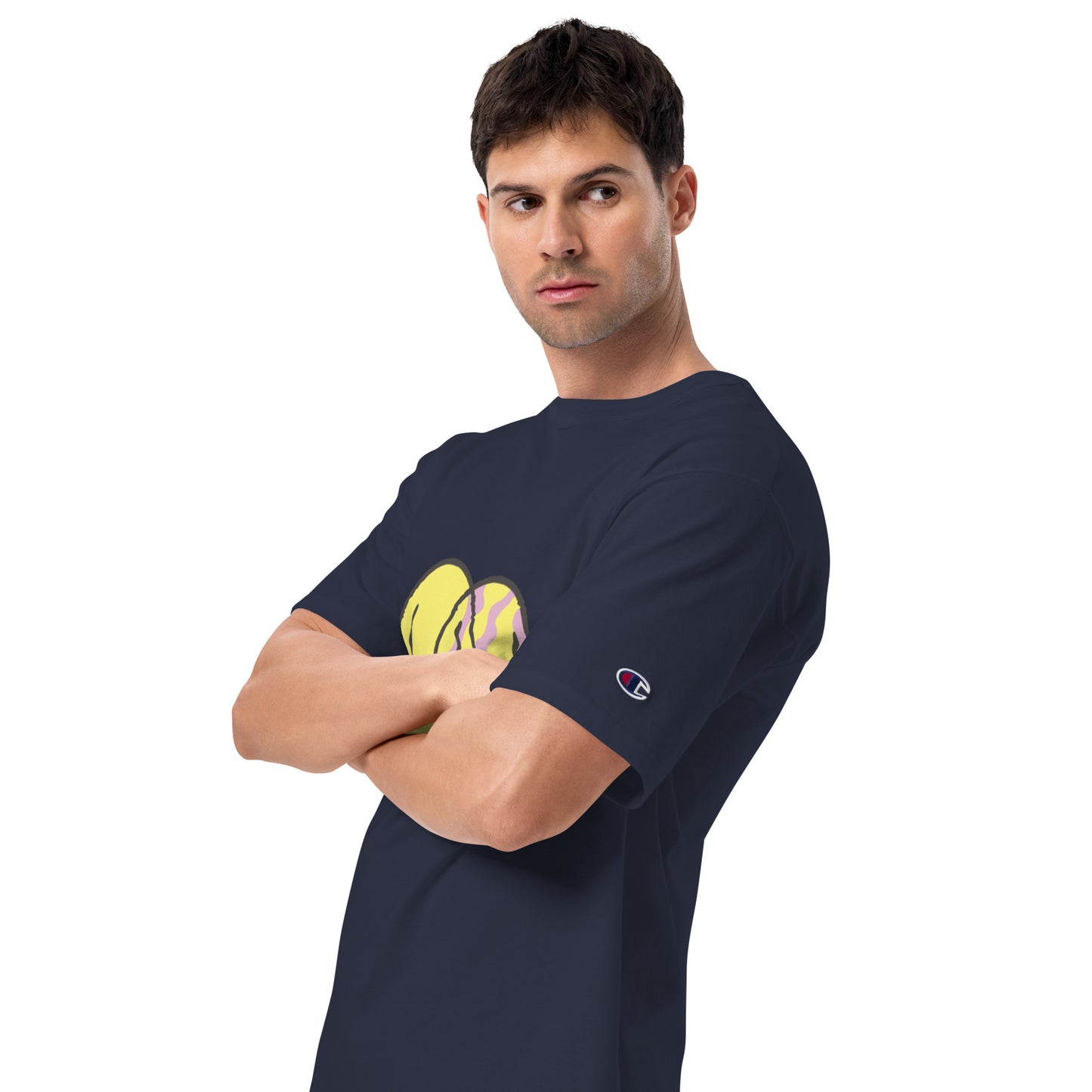 Camiseta bordada/doble estampado Champion, hombre