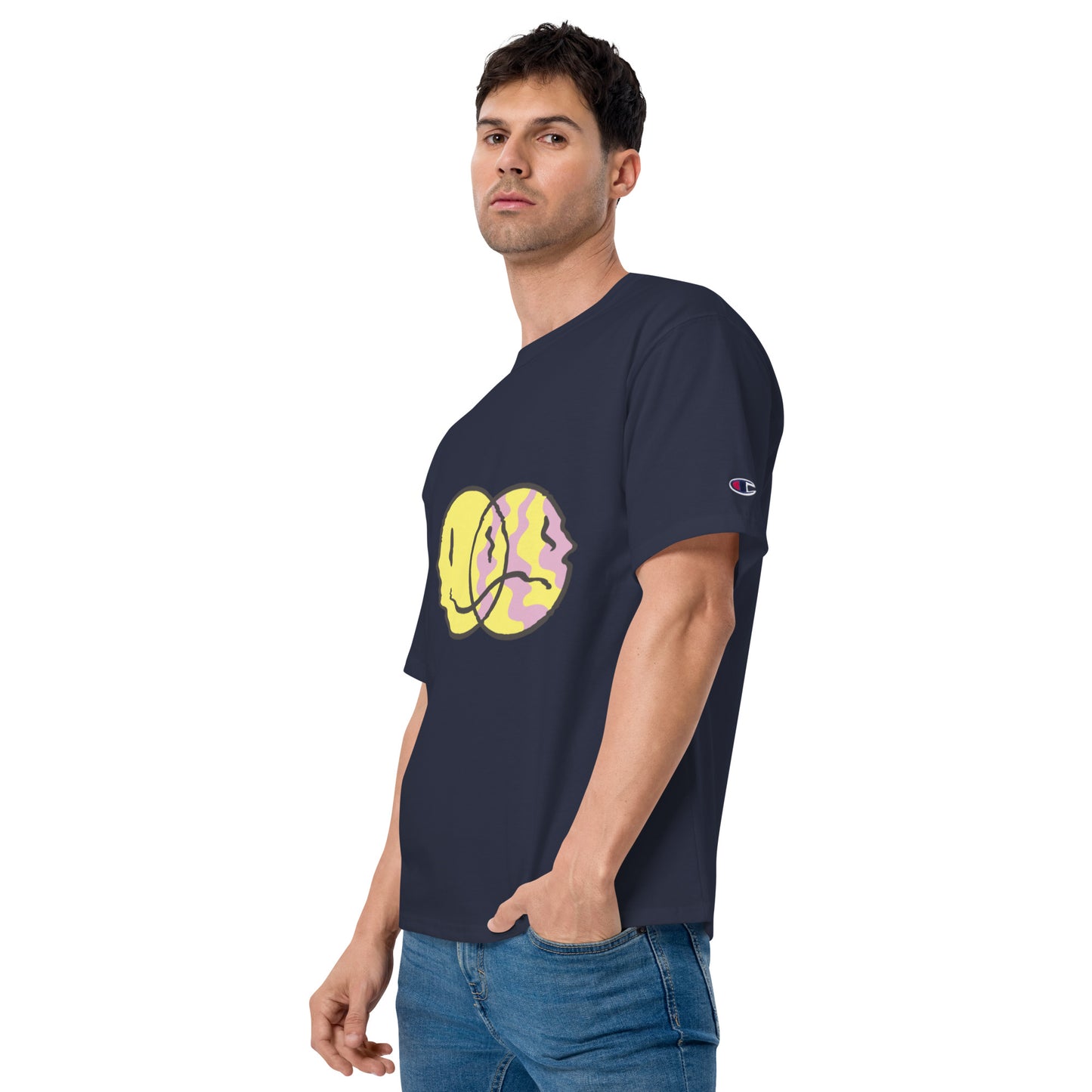 Camiseta bordada/doble estampado Champion, hombre