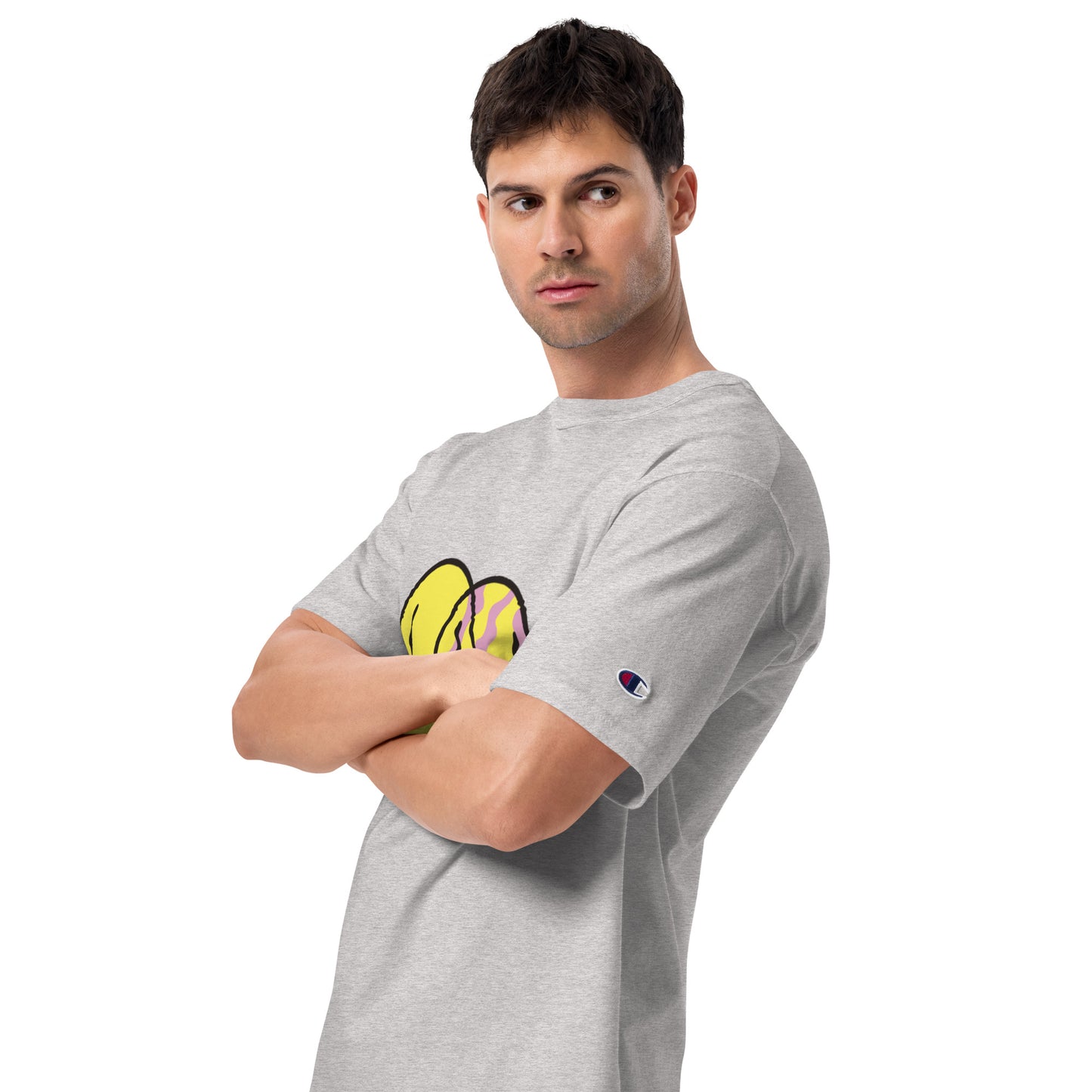 Camiseta bordada/doble estampado Champion, hombre