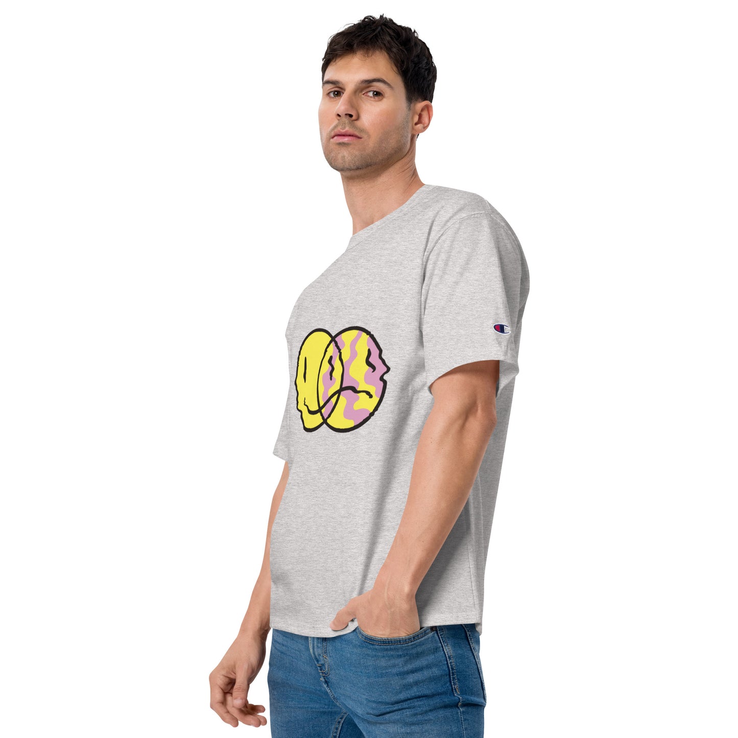 Camiseta bordada/doble estampado Champion, hombre
