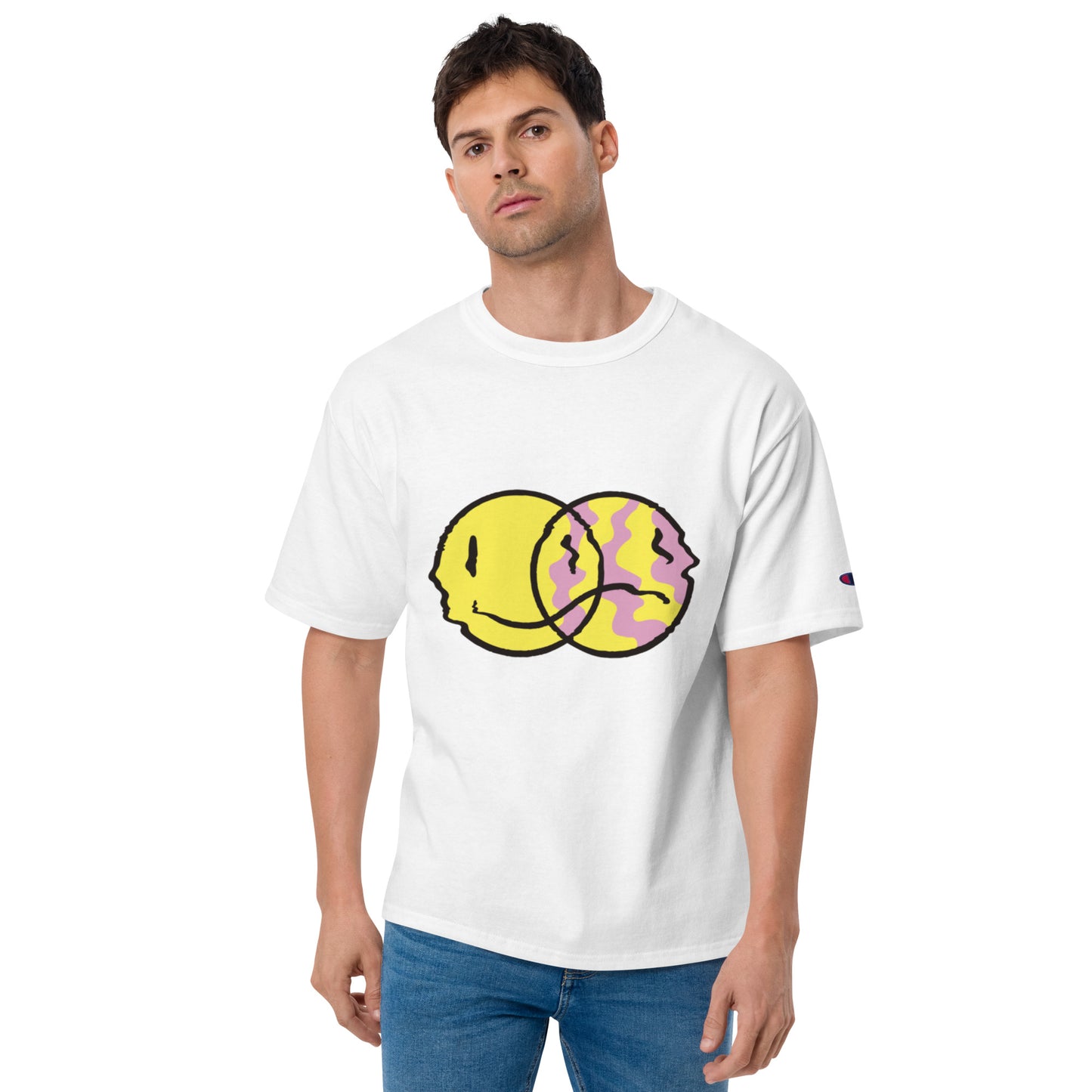 Camiseta bordada/doble estampado Champion, hombre