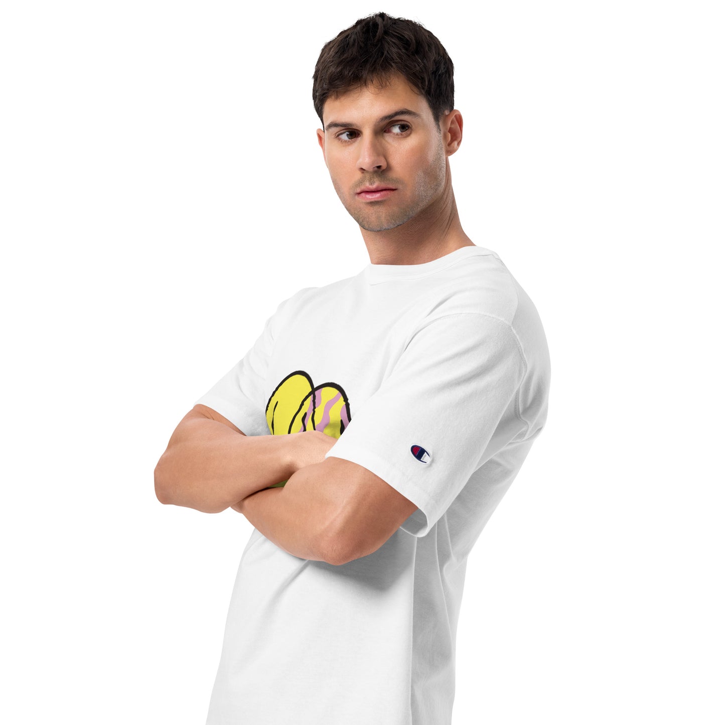 Camiseta bordada/doble estampado Champion, hombre