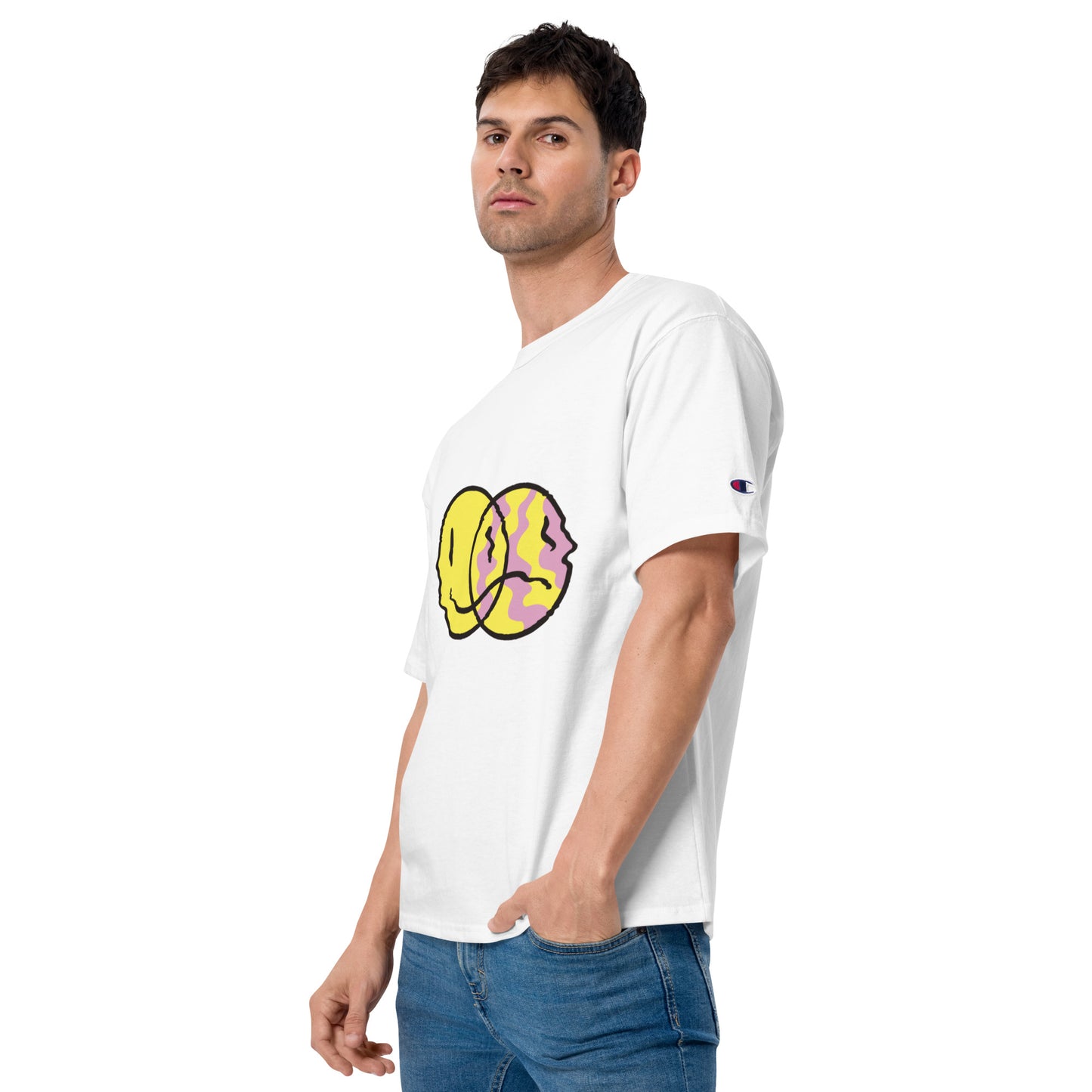 Camiseta bordada/doble estampado Champion, hombre