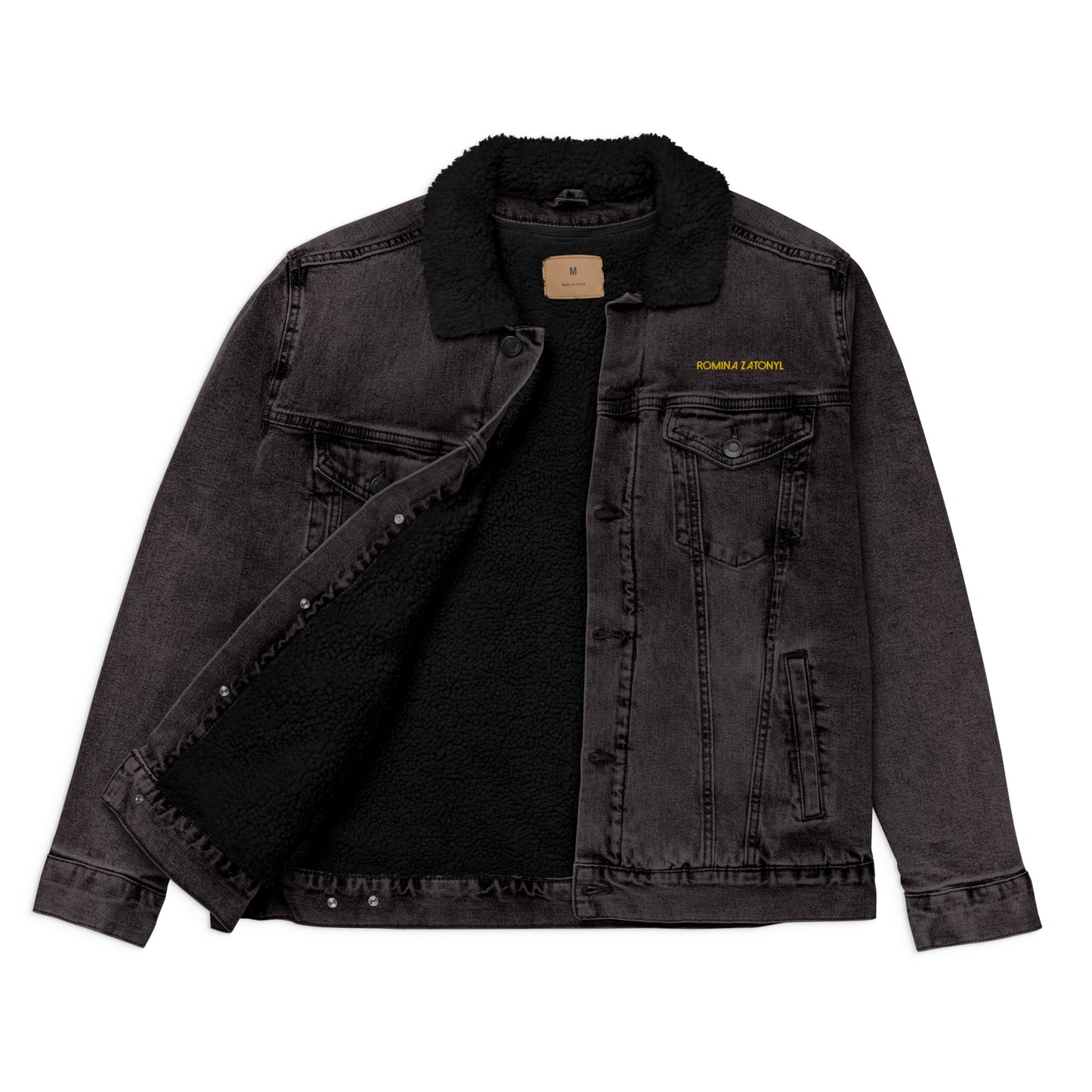 Chaqueta vaquera bordada con borreguillo RZ unisex