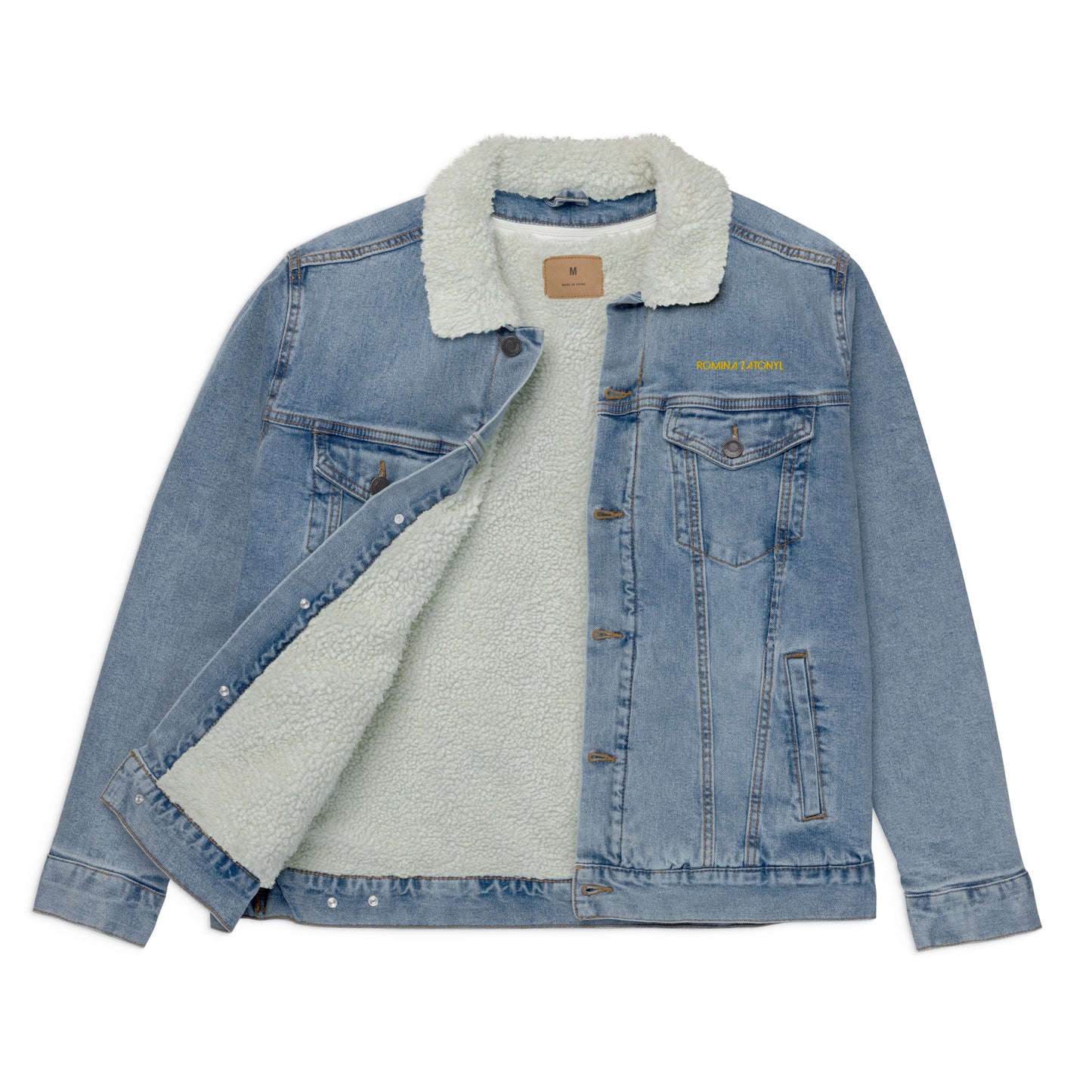 Chaqueta vaquera bordada con borreguillo RZ unisex
