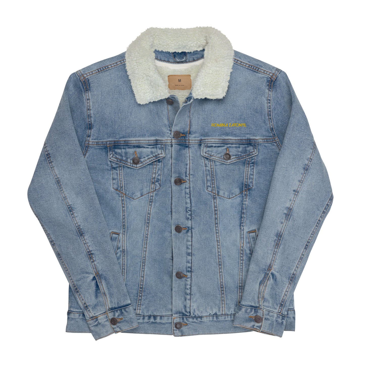 Unisex RZ Shearling Embroidered Denim Jacket
