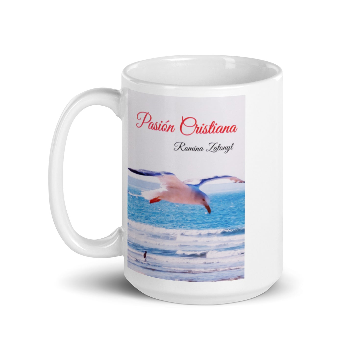 Taza blanca brillante Pasión Cristiana
