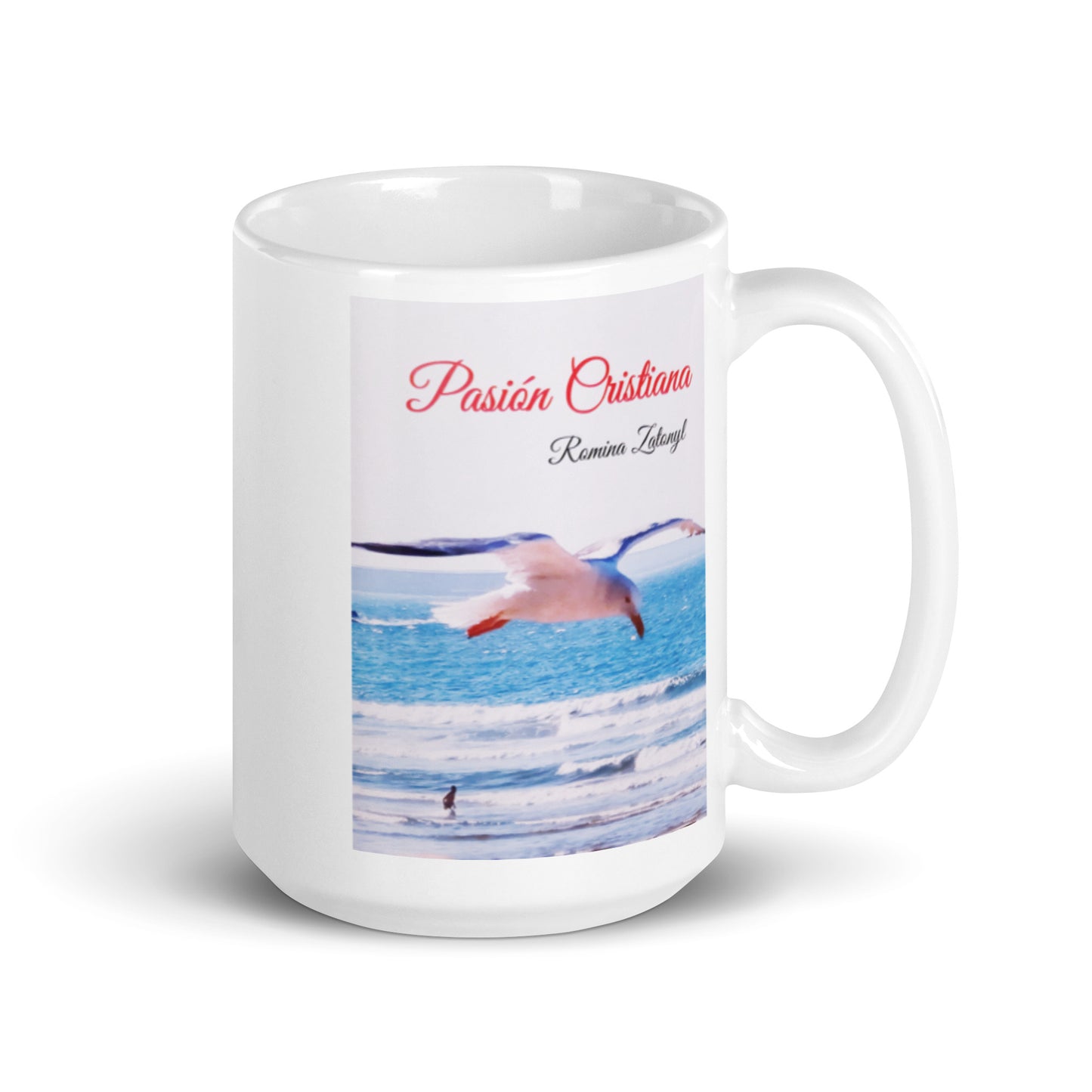 Taza blanca brillante Pasión Cristiana