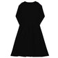 Vestido midi all over RZ, negro liso