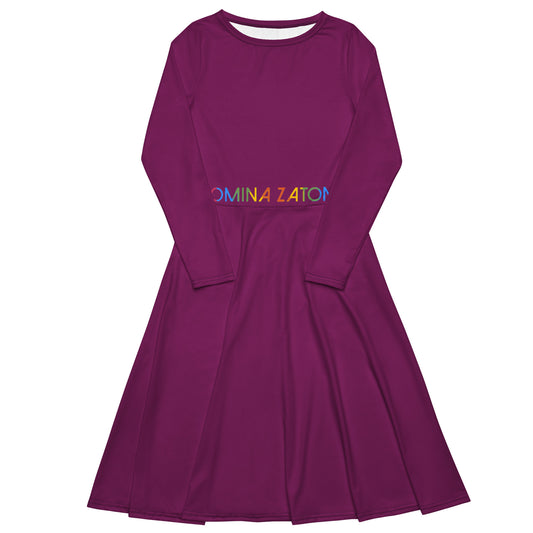 Vestido midi violeta/liso RZ