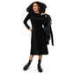 Vestido midi all over RZ, negro liso