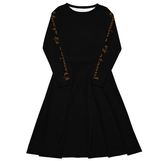 Vestido midi negro liso RZ