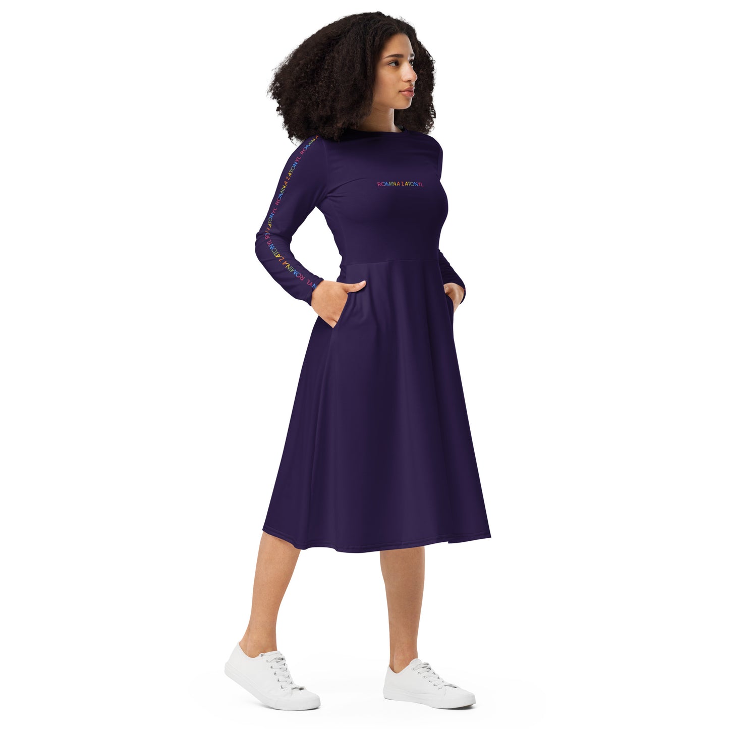 Vestido midi RZ, liso
