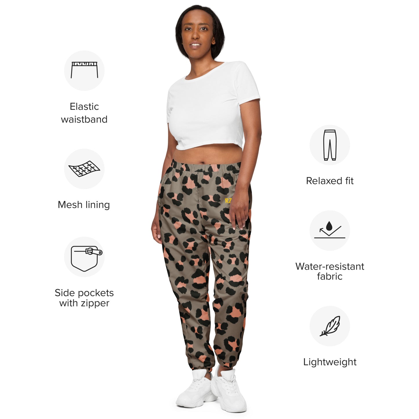 Pantalón de chándal impermeable mujer Leopardo