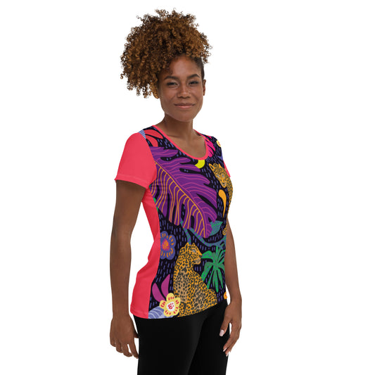 Camiseta deportiva RZ Leopard, mujer