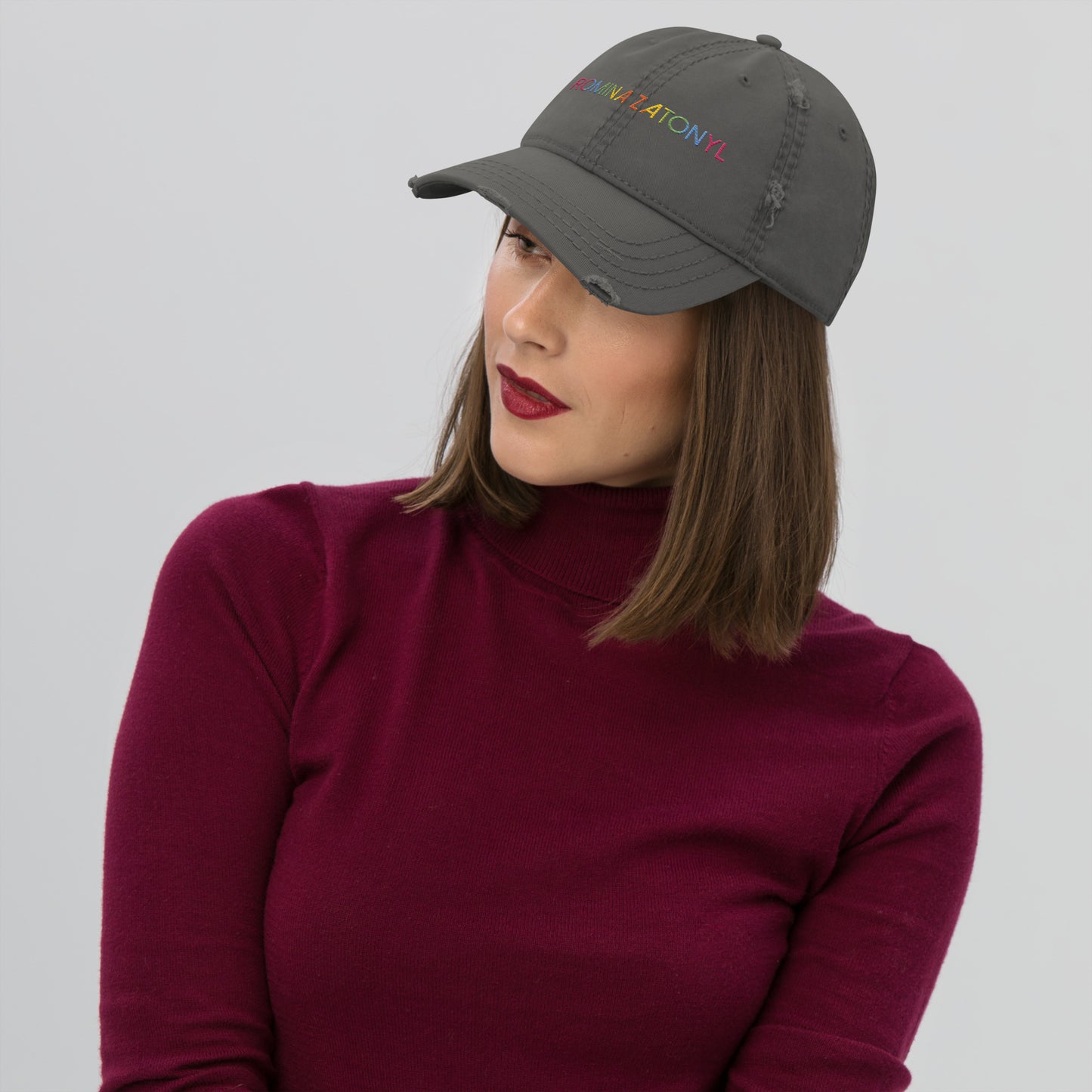 Gorra desgastada, logo RZ bordada, unisex