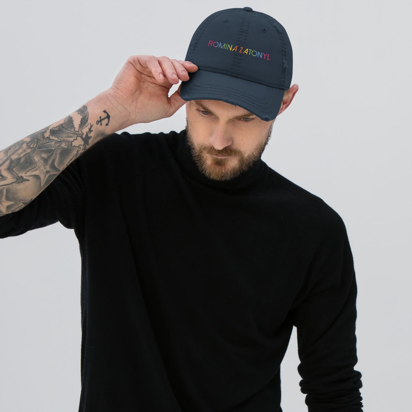 Gorra desgastada, logo RZ bordada, unisex