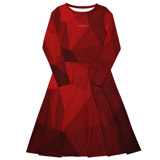 Vestido midi rubí all over RZ