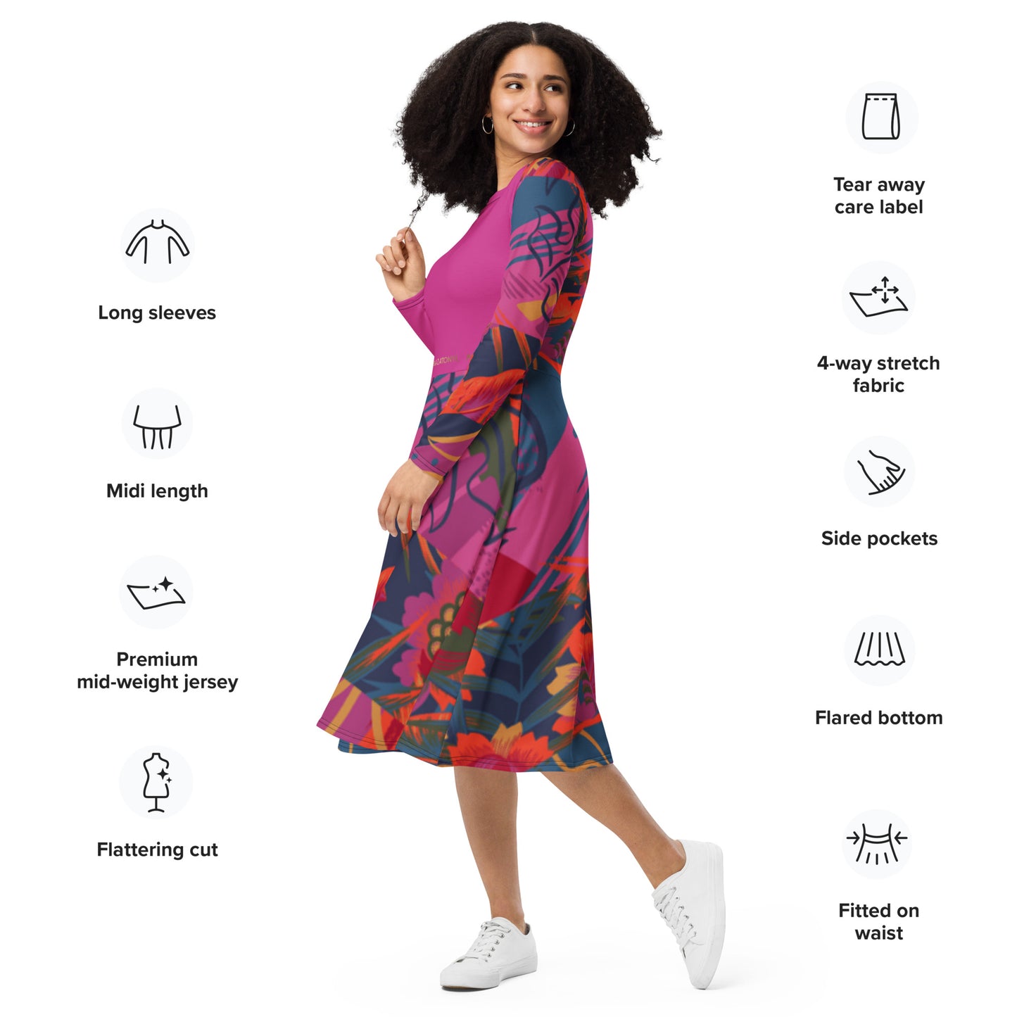 Vestido midi all over RZ